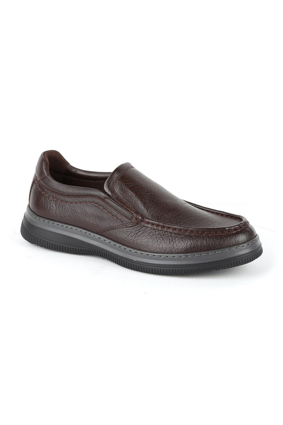 H1065 Men's Leather Casual Shoes Khv-Gray - MALLTURK