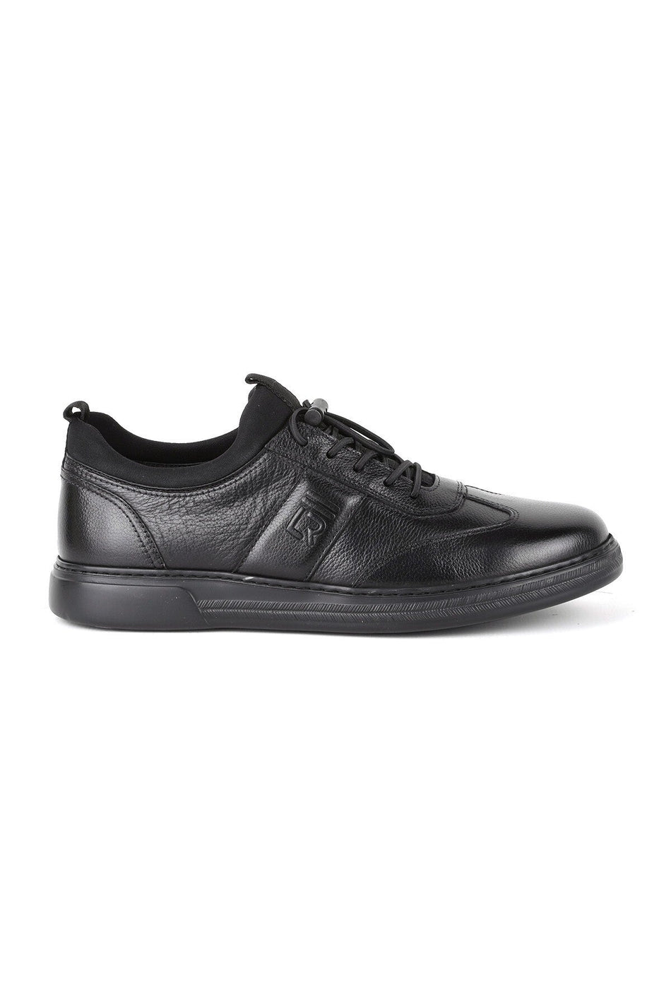 H1067 Men's Leather Casual Shoes Black - MALLTURK