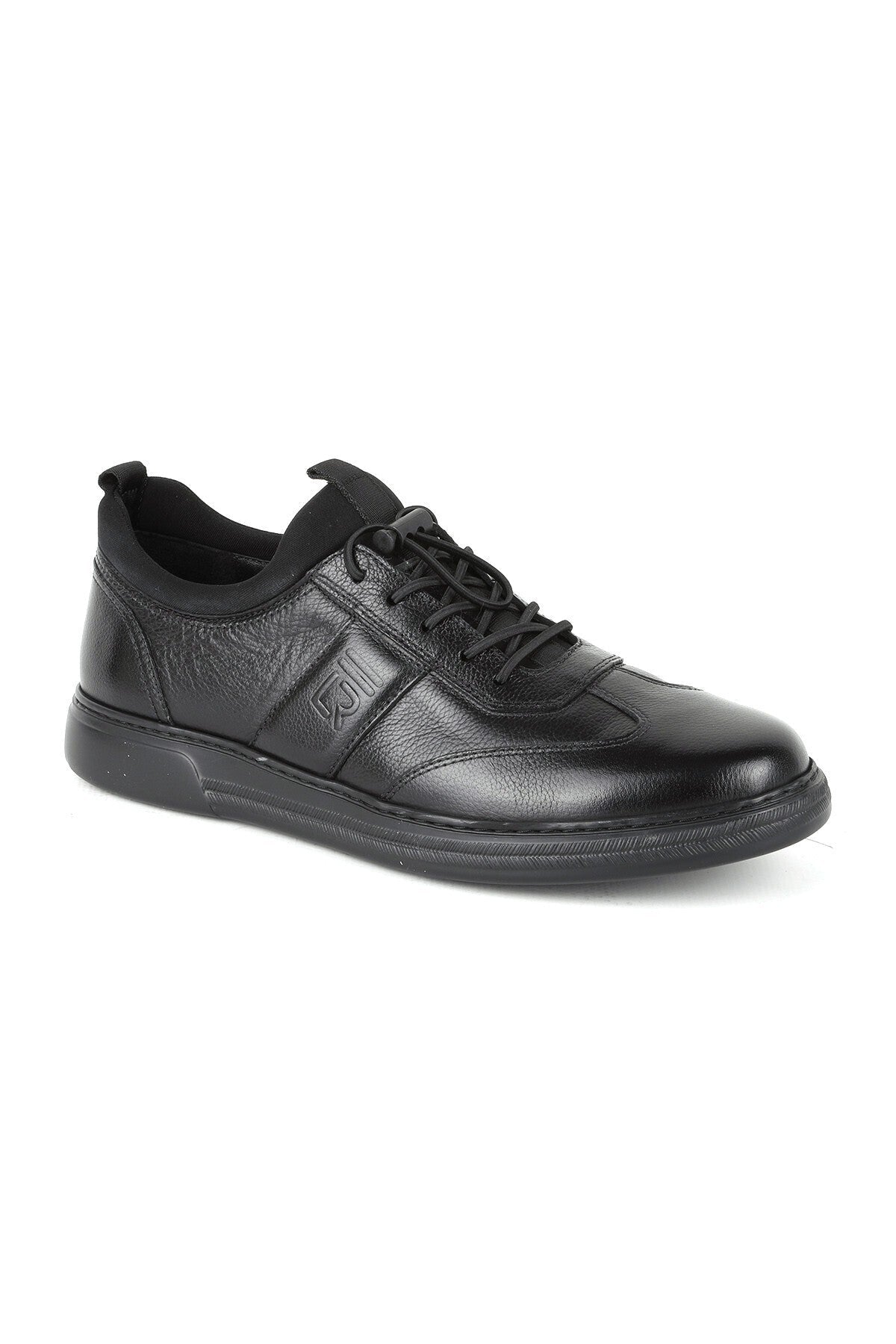 H1067 Men's Leather Casual Shoes Black - MALLTURK