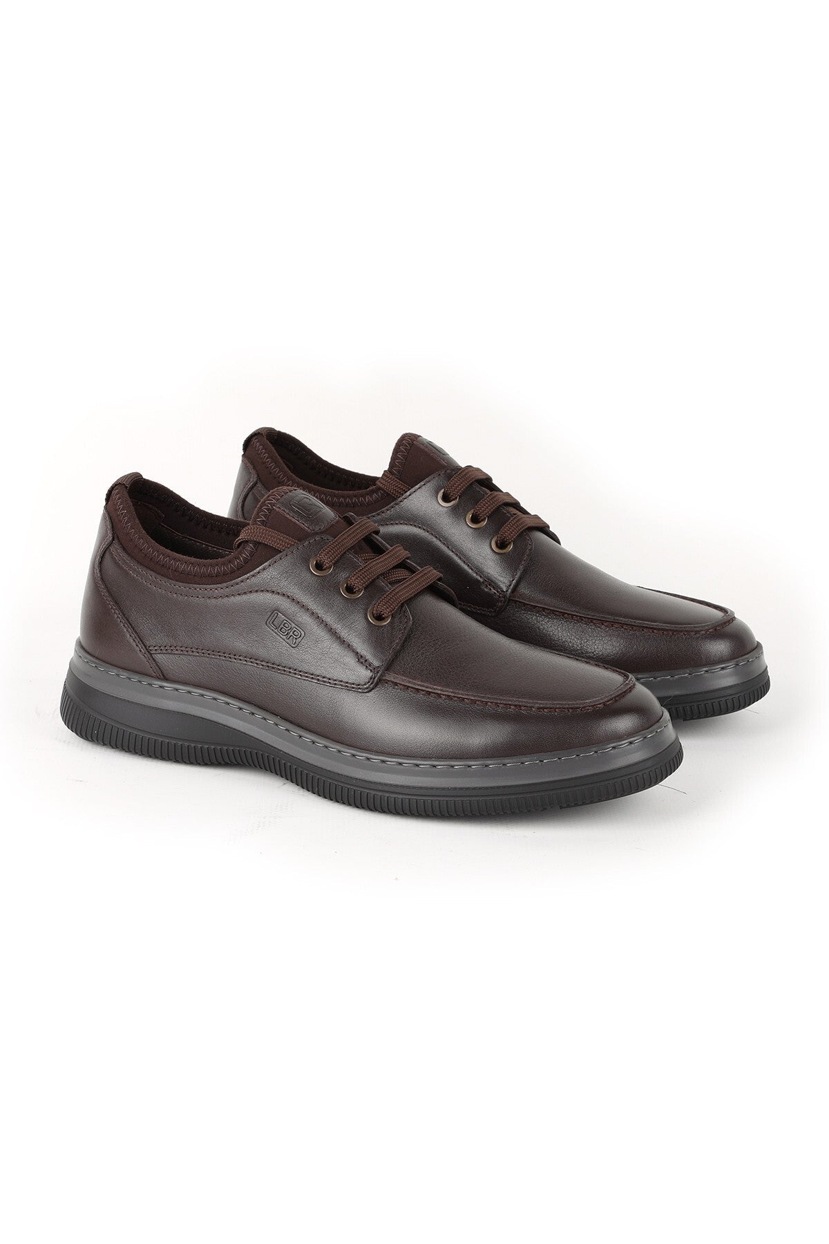 H1068 Men's Leather Casual Shoes Khv-Grey - MALLTURK