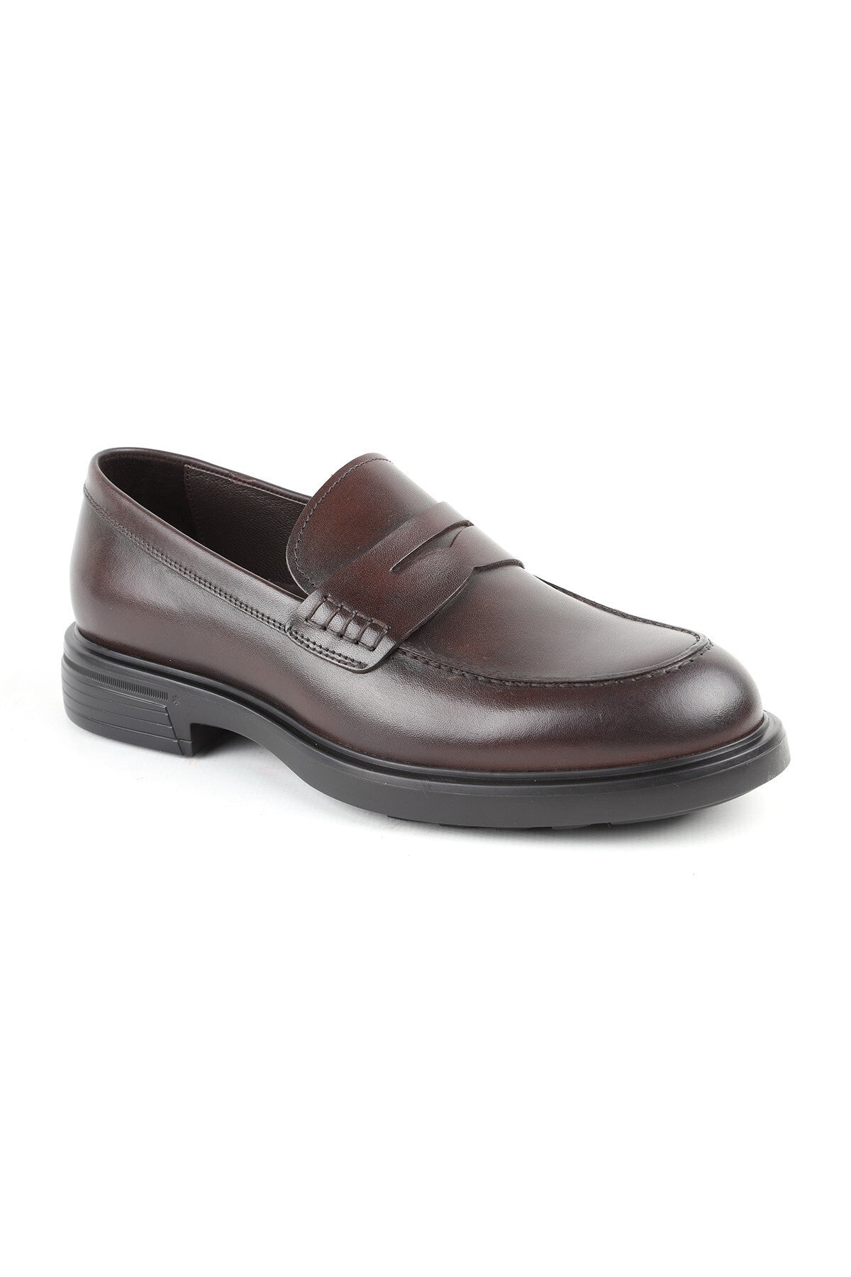 H1087 Genuine Antique Leather Shock Absorbing EVA Sole Men's Classic Penny Loafers Shoes - MALLTURK