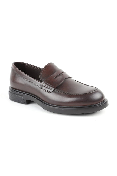 H1087 Genuine Antique Leather Shock Absorbing EVA Sole Men's Classic Penny Loafers Shoes - MALLTURK