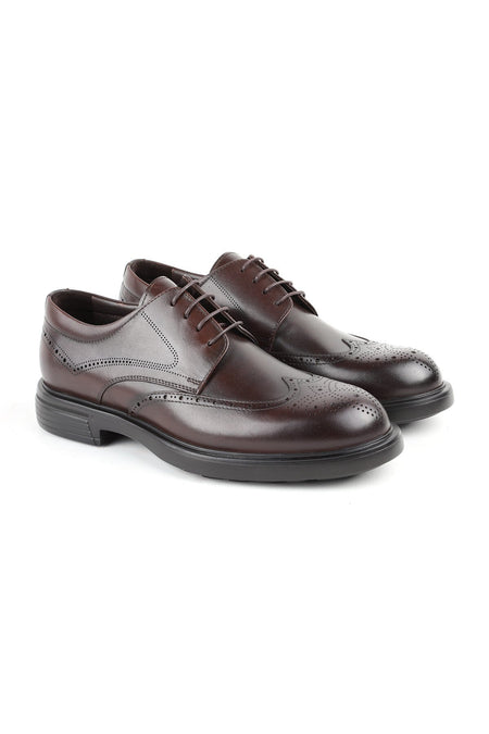 H1088 Genuine Leather Shock Absorbing EVA Sole Brogue Perforated Pattern Men's Classic Shoes - MALLTURK