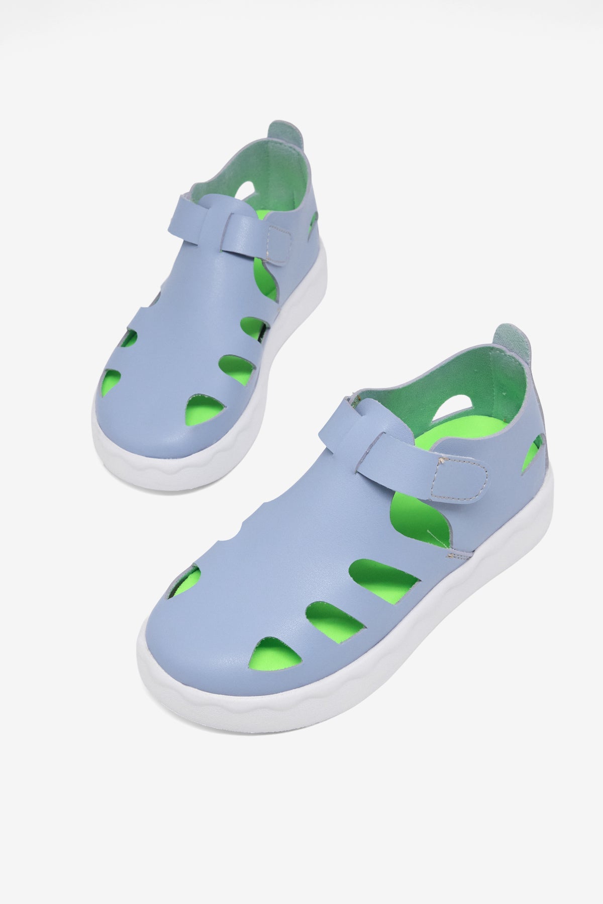 Hafif Tabanlı Rahat Cırtlı Sandalet Çocuk Unisex Açık Mavi Sandalet TBGRFD101 - MALLTURK