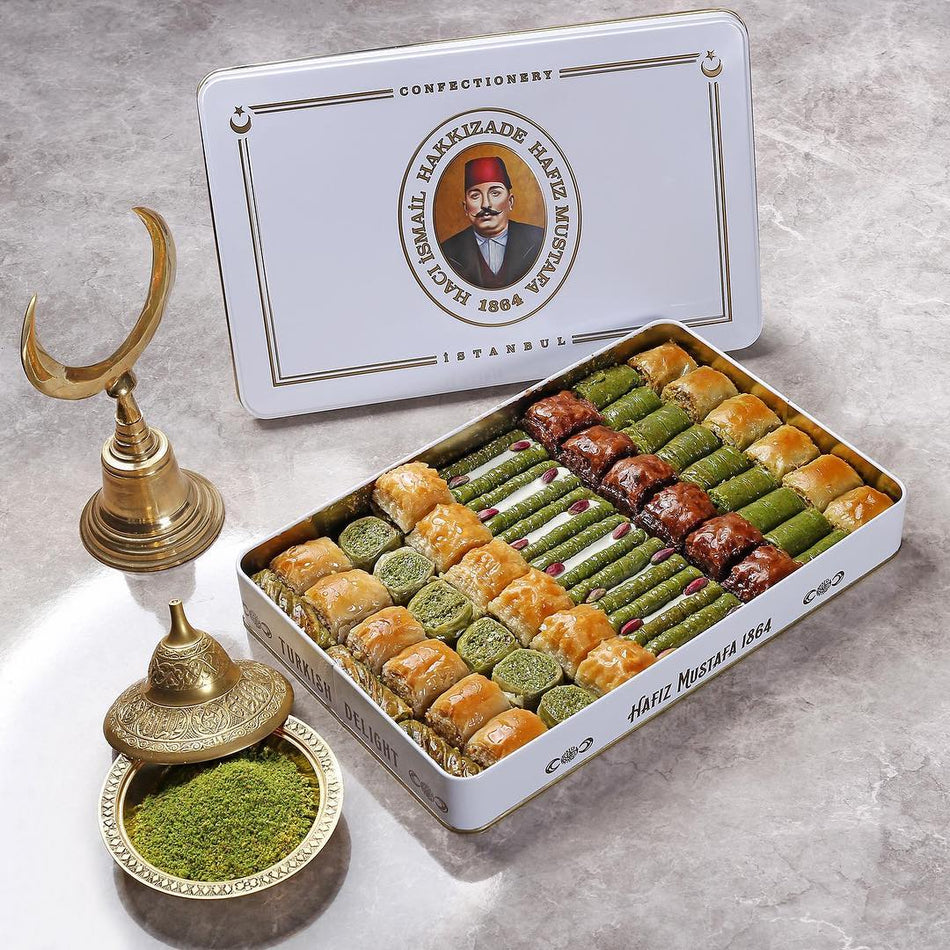 Mixed Baklava in a Metal Box, Hafiz Mustafa, 1.75kg - 3.86lbs