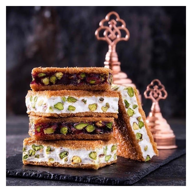 Pistachio Nougat/Pomegranate Mix Kadayifi Delight - MALLTURK
