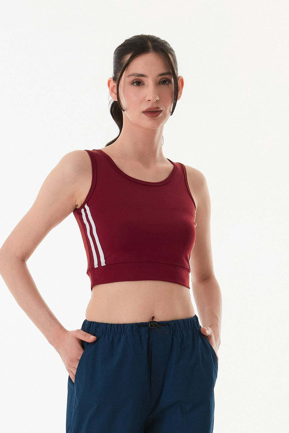 Halter Neck Bustier with Side Stripes - MALLTURK