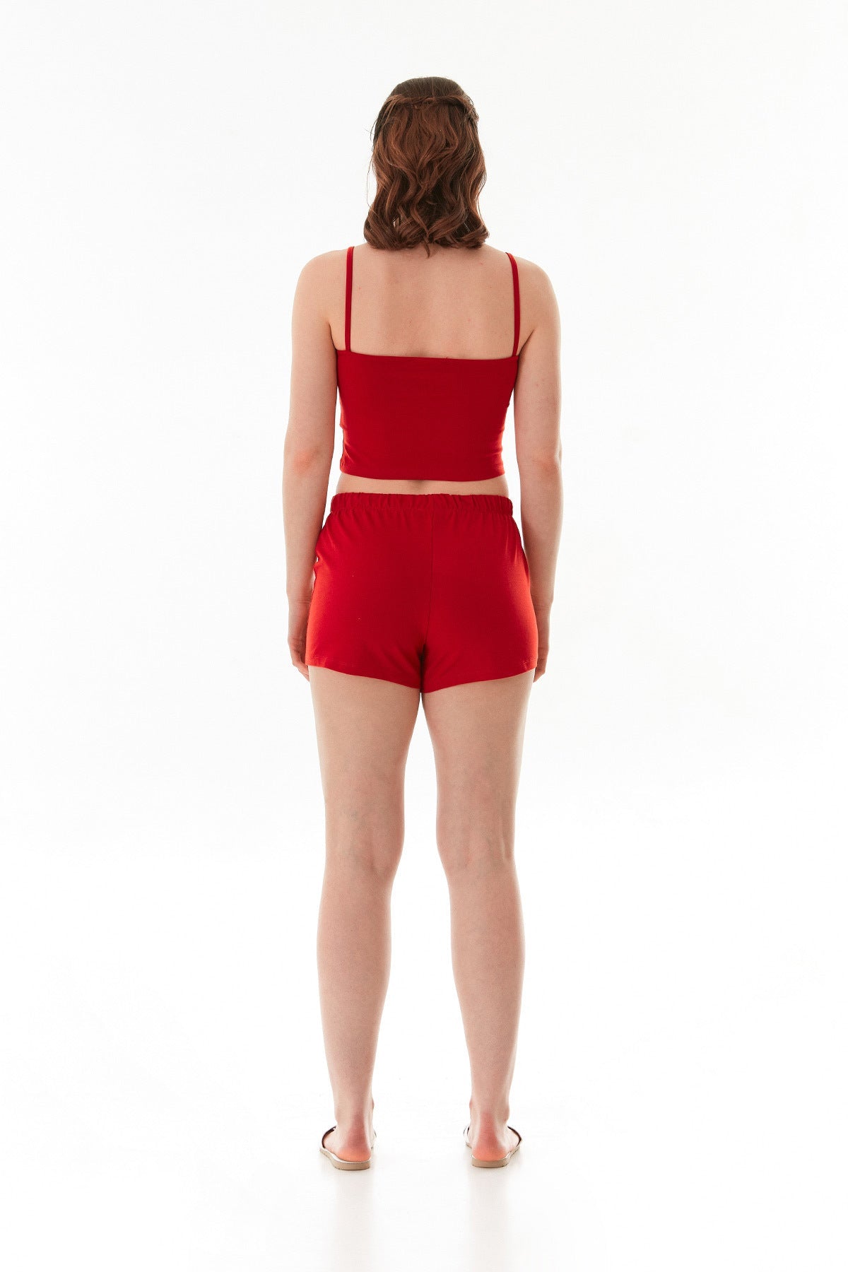 Heart Printed Strappy Shorts Set - MALLTURK