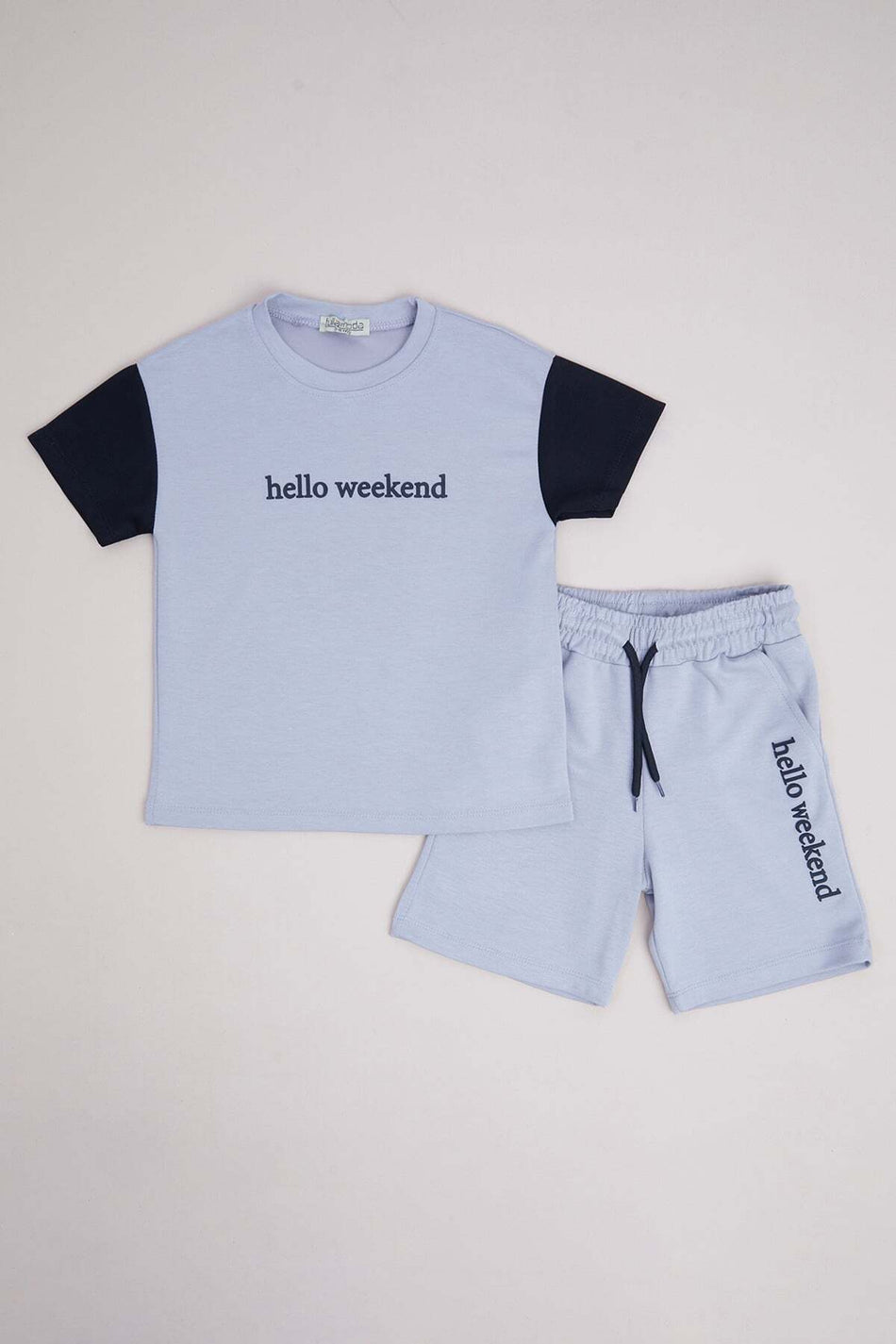Hello Weekend Printed and Decorated Boys' 2-Piece Set - MALLTURK