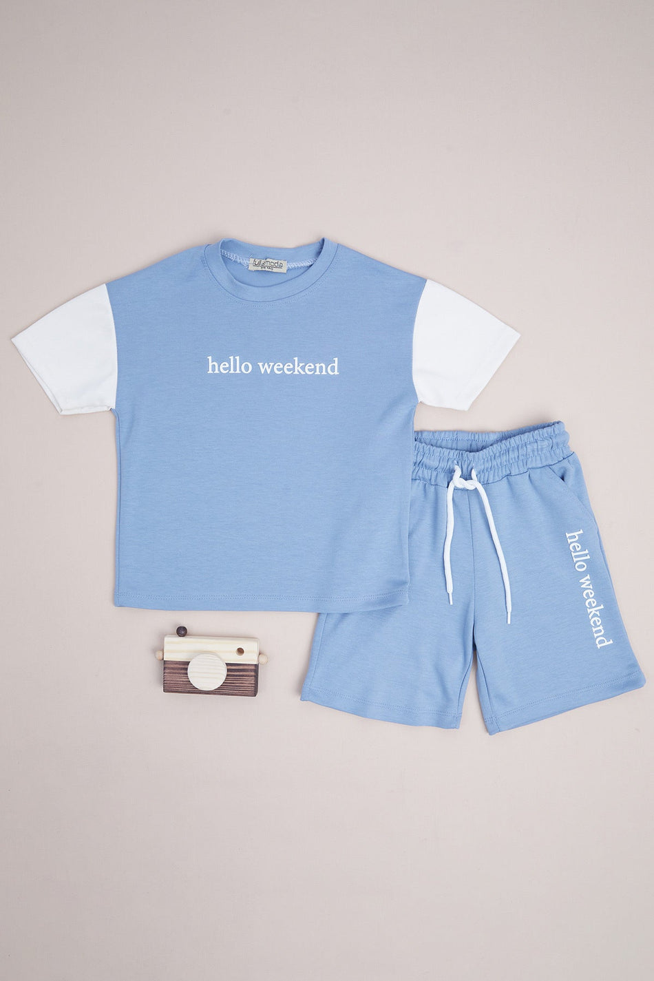 Hello Weekend Printed and Decorated Boys' 2-Piece Set - MALLTURK