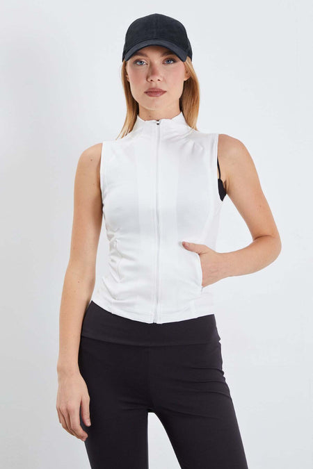 High Collar Diving Fabric Slim Fit Vest - MALLTURK