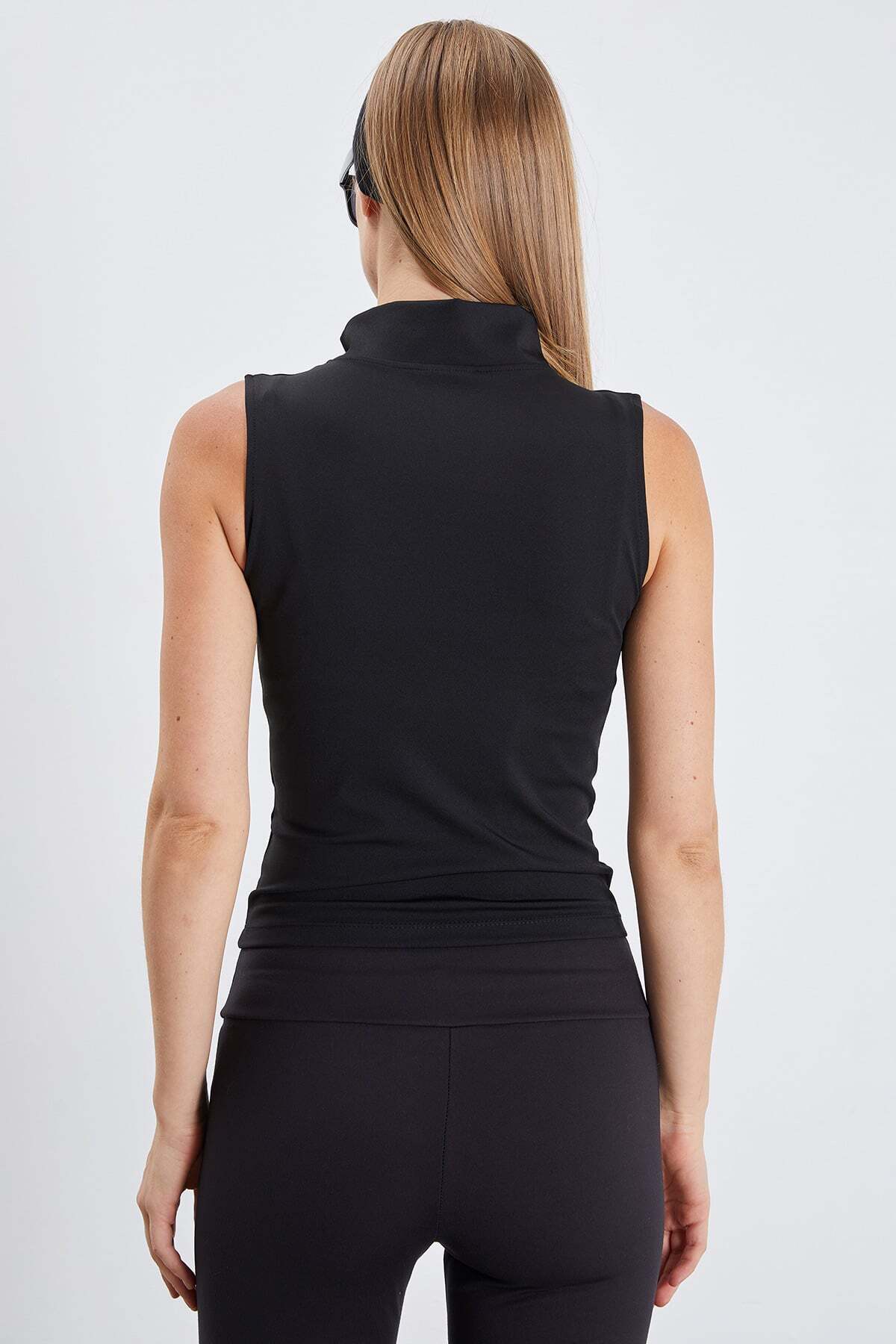 High Collar Diving Fabric Slim Fit Vest - MALLTURK