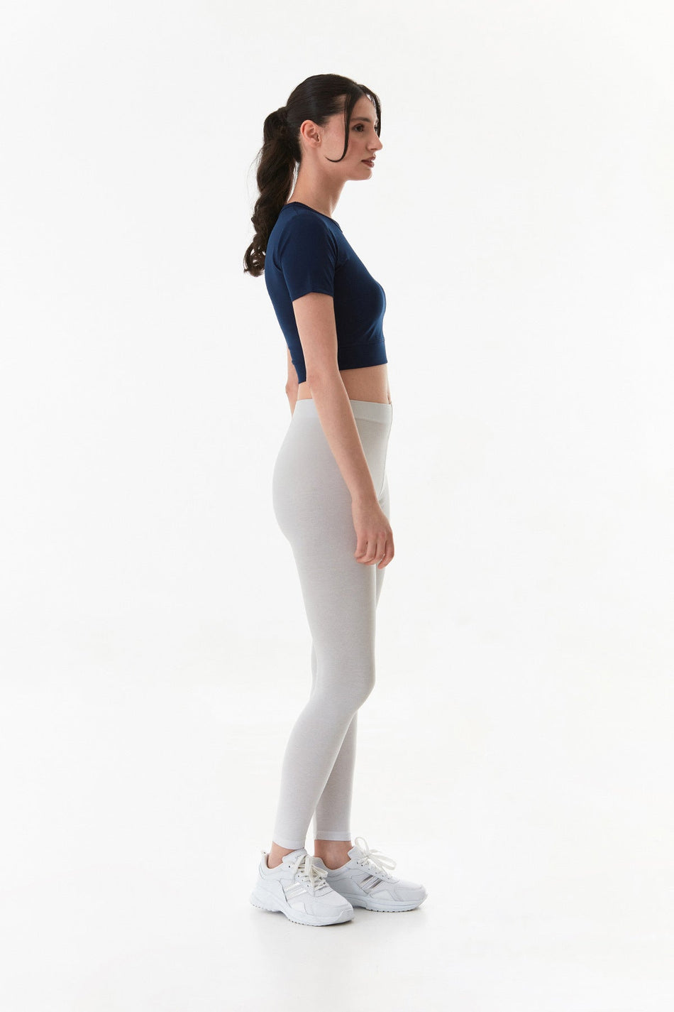 High Waist Leggings with Elastic Waist - MALLTURK