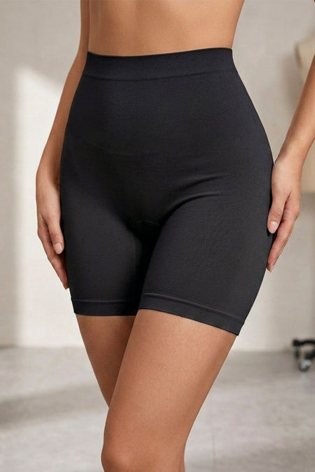 High Waist Seamless Shaping Women's Mid-Length Boxer 2002-Black - MALLTURK
