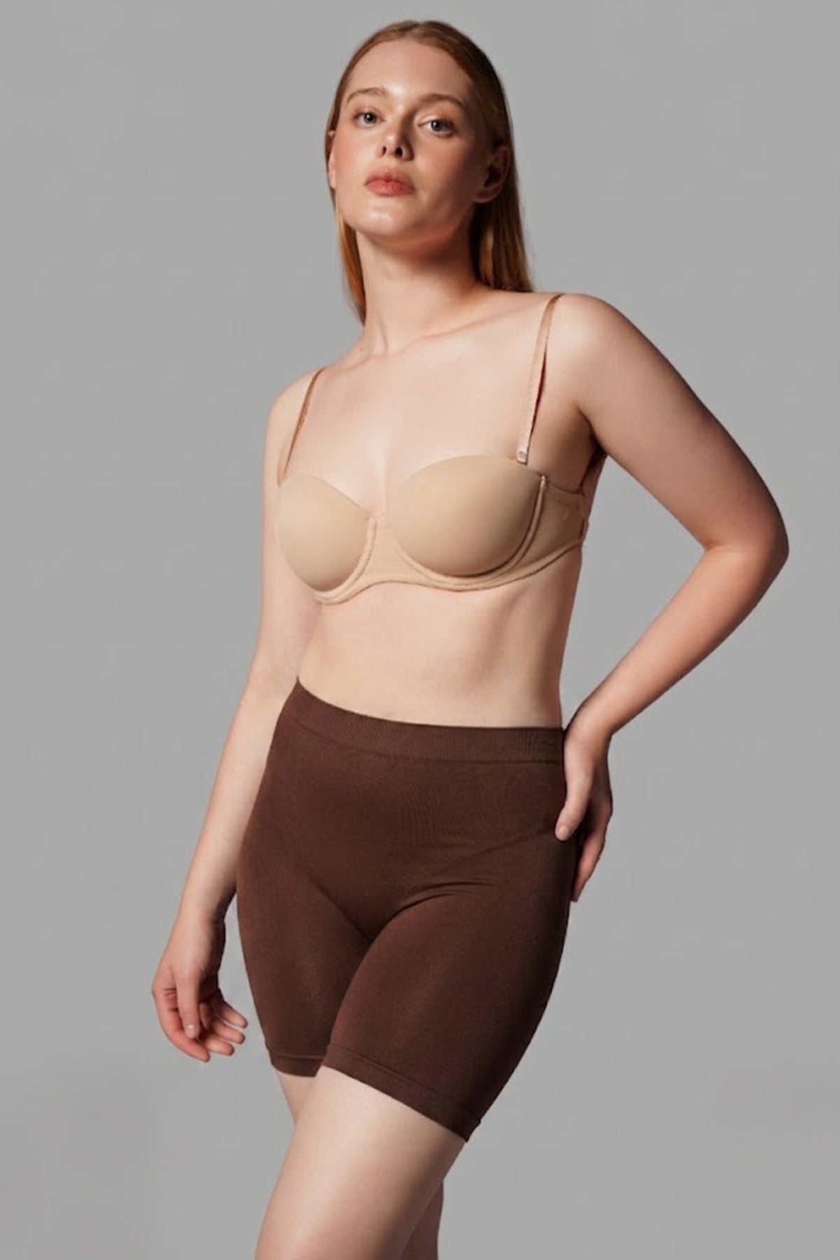 High Waist Seamless Shaping Women's Mid-Length Boxer 2002-Brown - MALLTURK