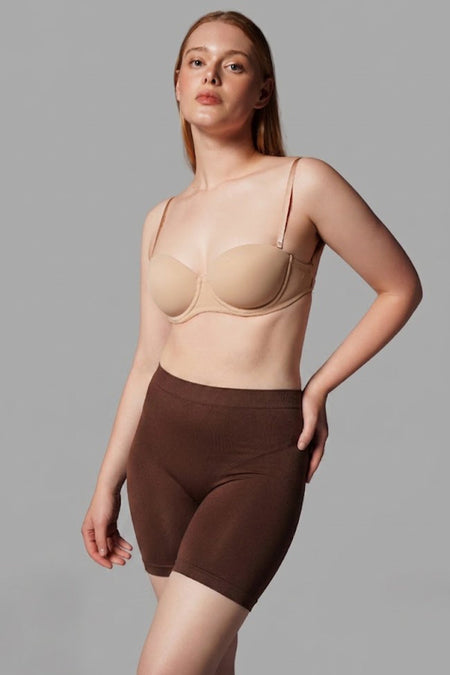High Waist Seamless Shaping Women's Mid-Length Boxer 2002-Brown - MALLTURK