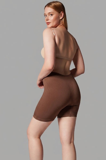 High Waist Seamless Shaping Women's Mid-Length Boxer 2002-Brown - MALLTURK