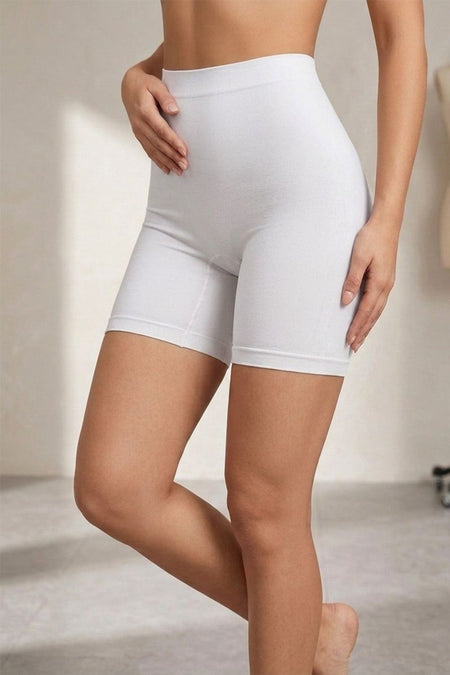 High Waist Seamless Shaping Women's Mid-Length Boxer 2002-White - MALLTURK