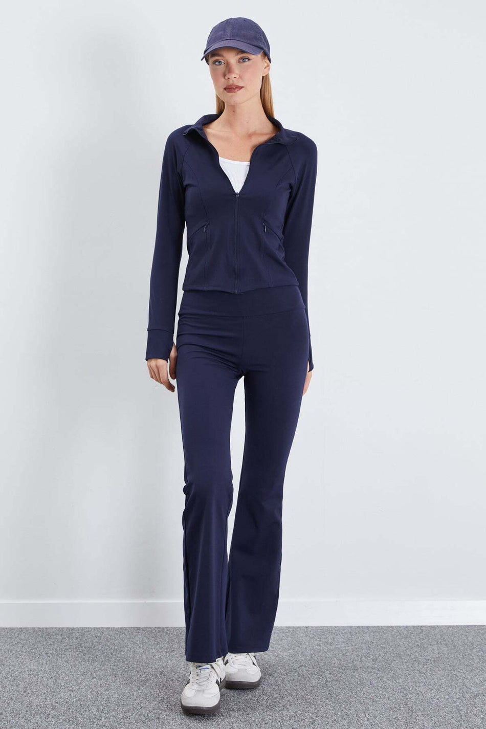 High Waist Stretchy Fabric Flare Leggings - MALLTURK