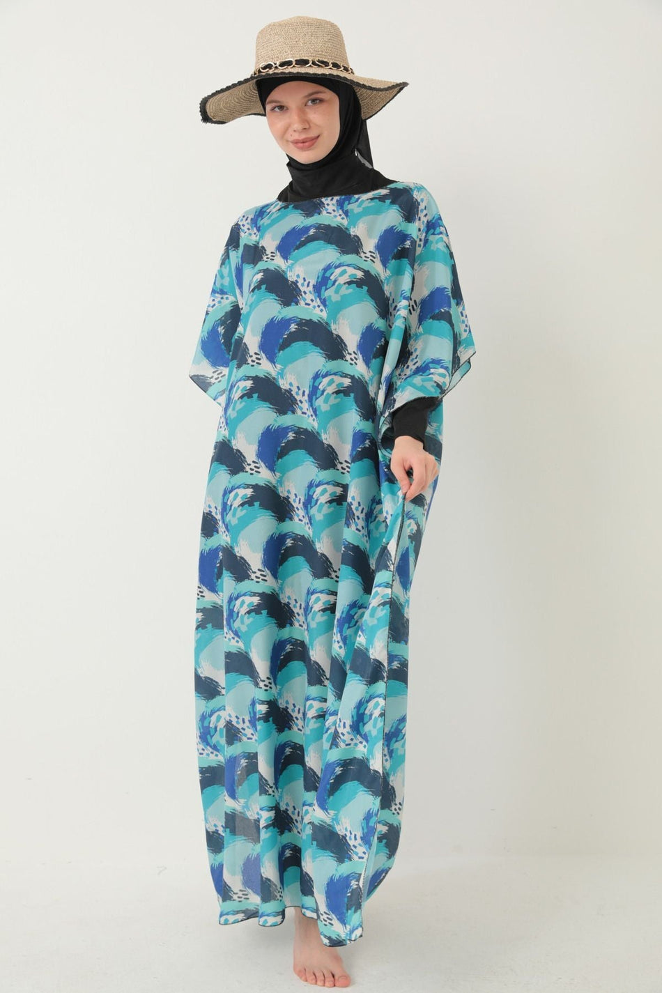Hijab Swimsuit - Patterned Pareo - MALLTURK