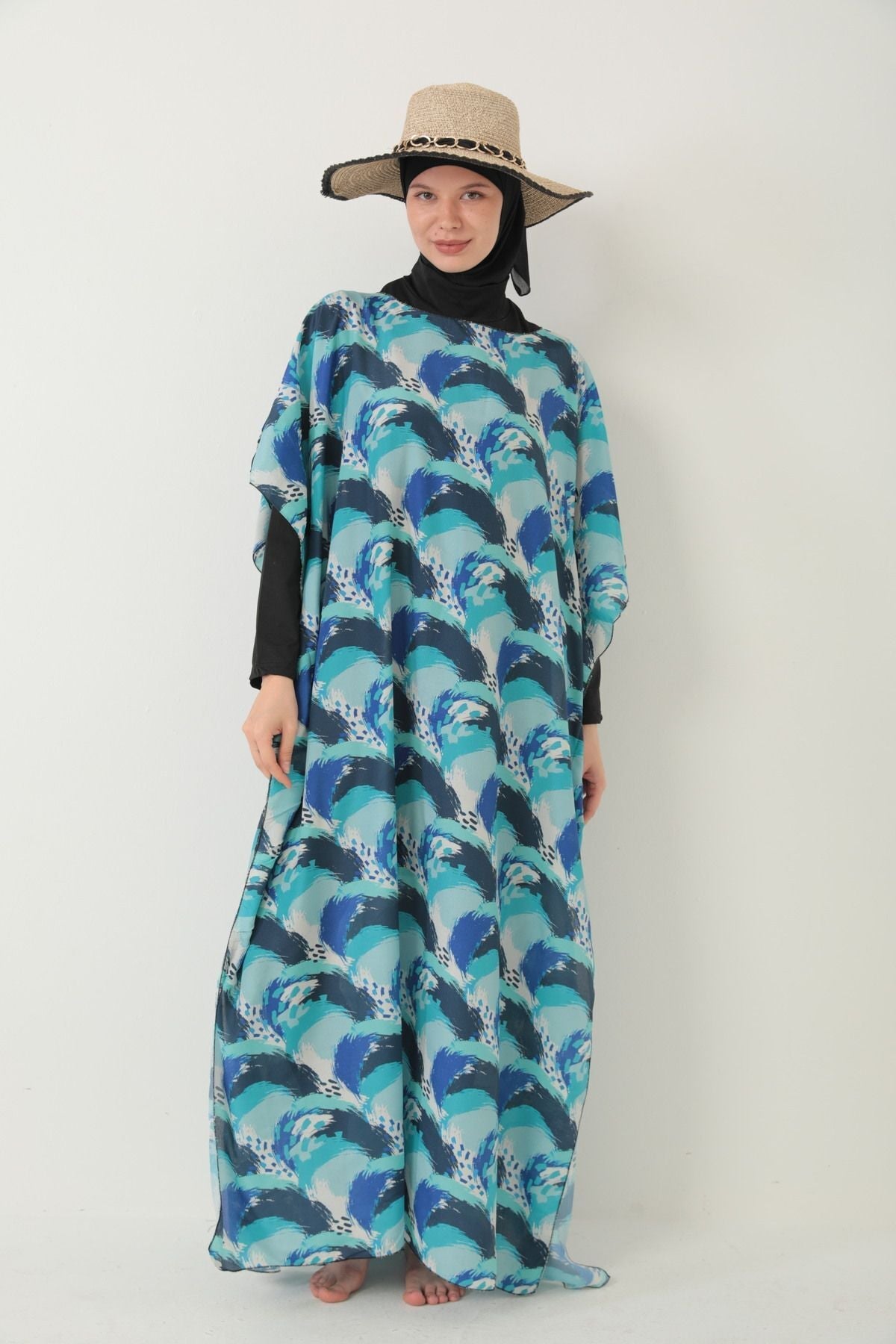 Hijab Swimsuit - Patterned Pareo - MALLTURK