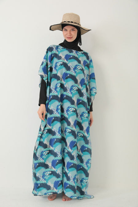 Hijab Swimsuit - Patterned Pareo - MALLTURK