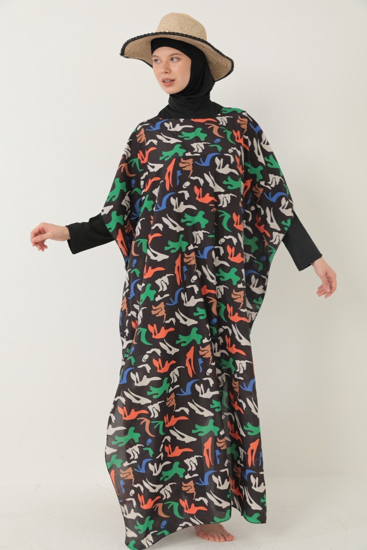 Hijab Swimsuit - Patterned Pareo - MALLTURK