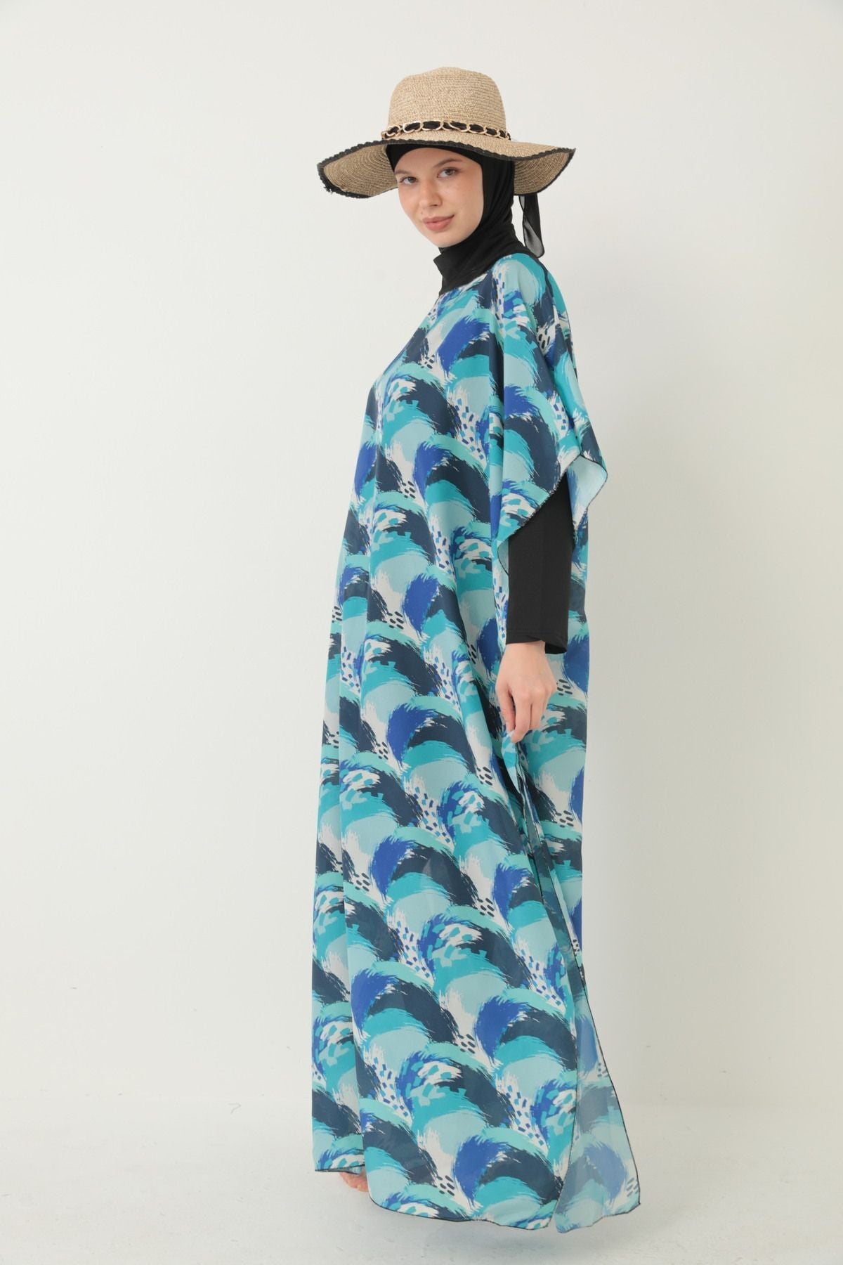 Hijab Swimsuit - Patterned Pareo - MALLTURK