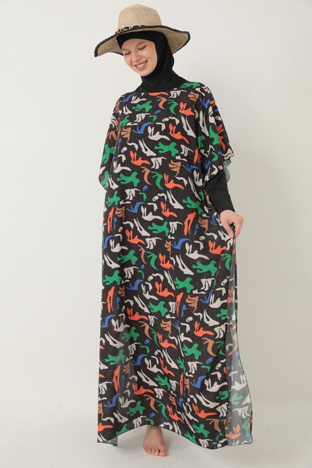 Hijab Swimsuit - Patterned Pareo - MALLTURK