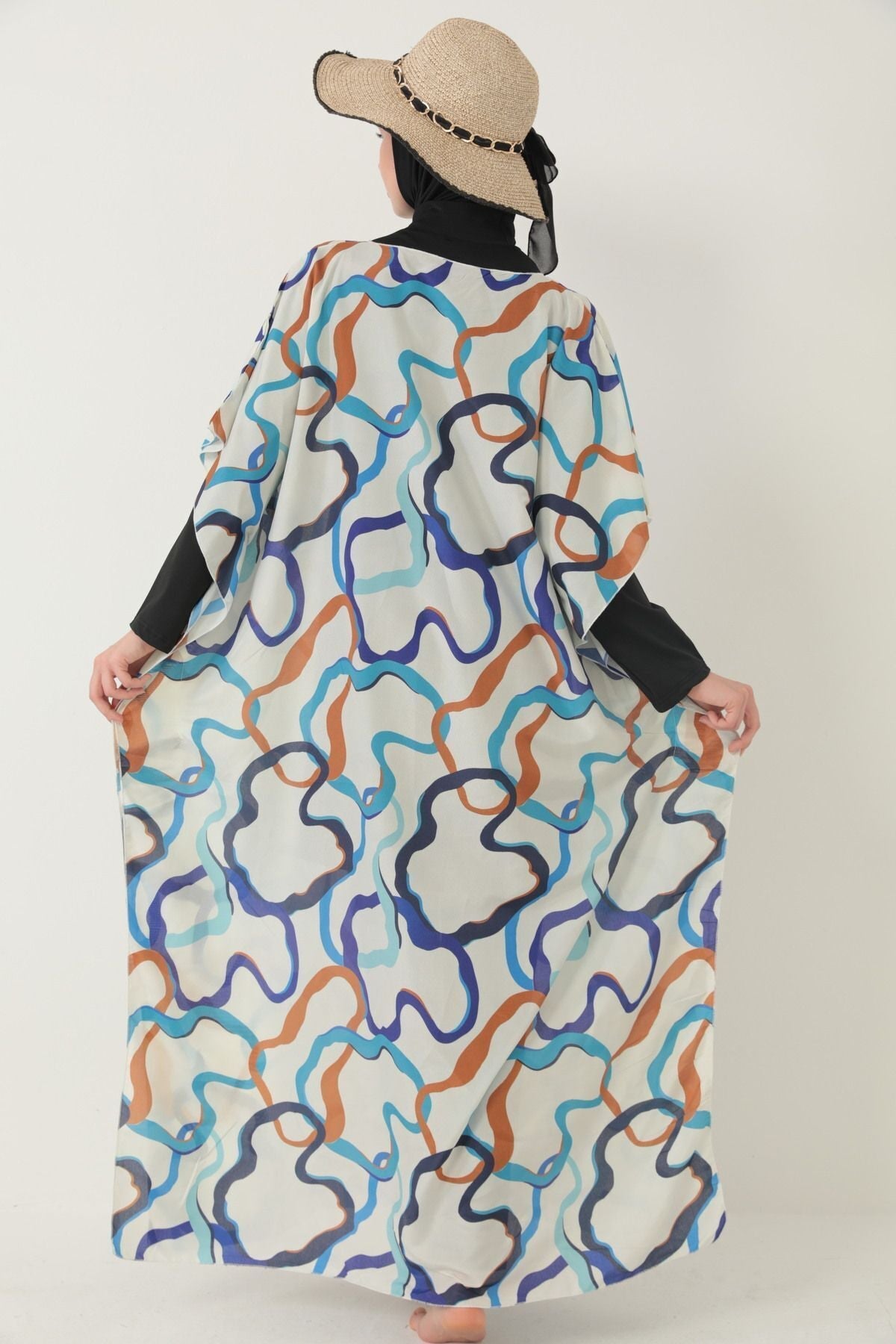 Hijab Swimsuit - Patterned Pareo - MALLTURK