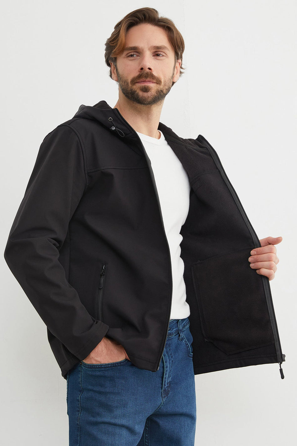Hooded Trend Arma Printed Pocket Coat - MALLTURK