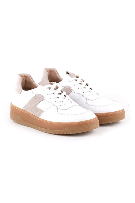ibero L04.465 Kadın Hakiki Süet Deri Garnili Bağcıklı Kalın Tırtıklı Taban Sneaker - MALLTURK