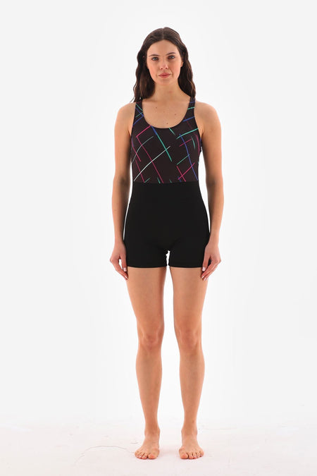 Jumpsuit Swimsuit Bathing Suit with Print Shorts - MALLTURK