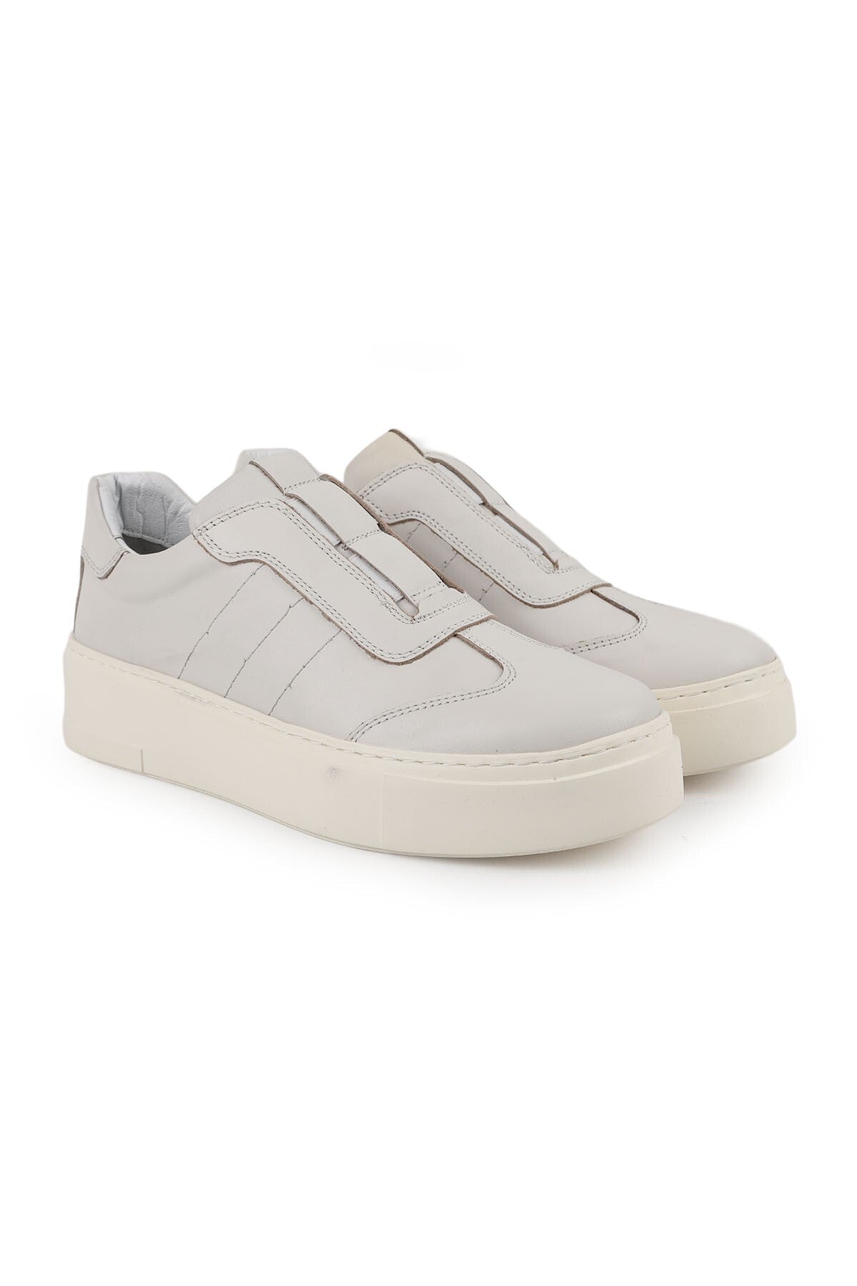 Kadın Sneaker Antik Görünümlü Bağcıksız Slip-on Kalın Hafif EVA Taban Günlük Spor Ayakkabı LZ4508-1 - MALLTURK