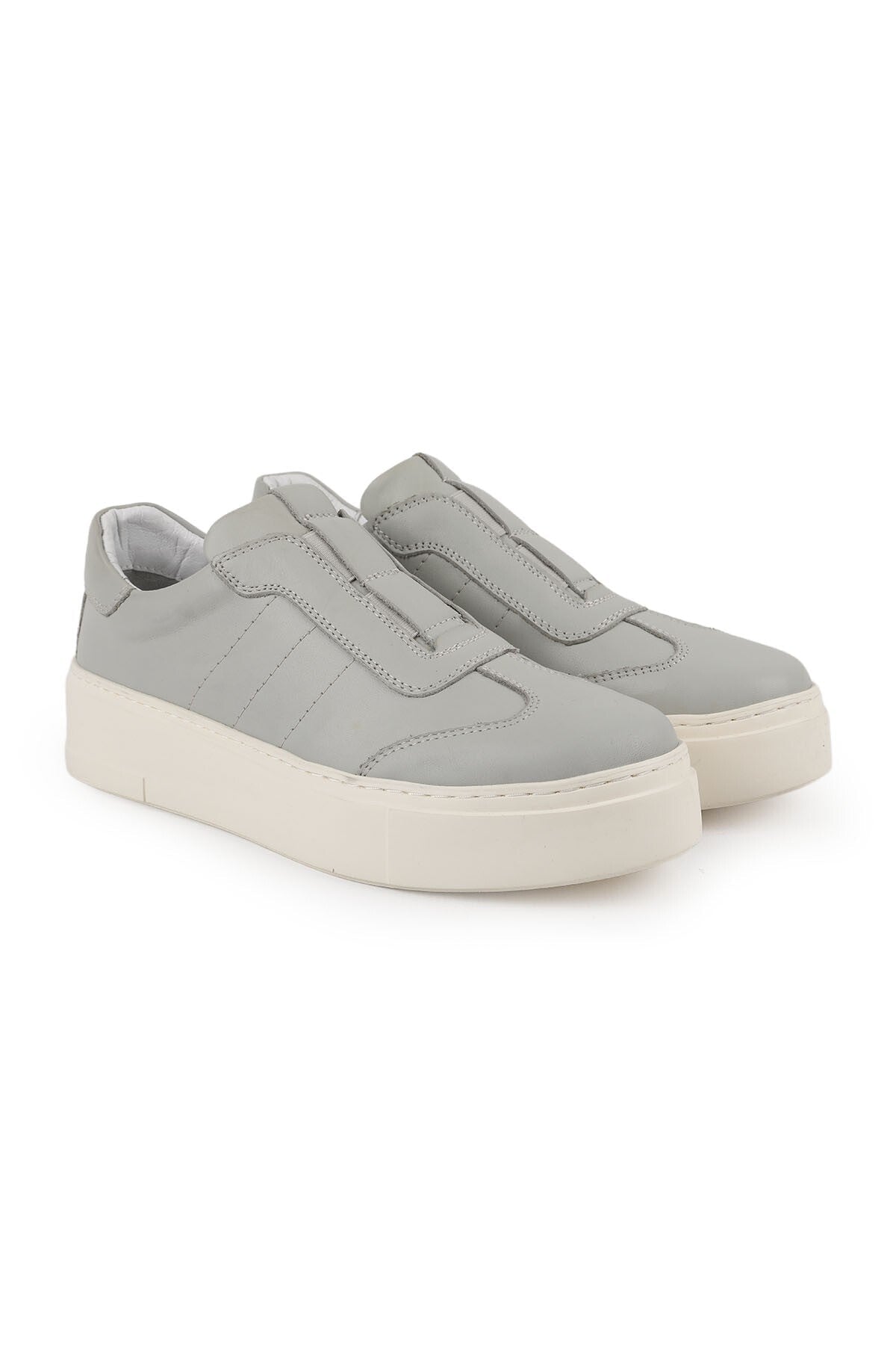 Kadın Sneaker Antik Görünümlü Bağcıksız Slip-on Kalın Hafif EVA Taban Günlük Spor Ayakkabı LZ4508-1 - MALLTURK