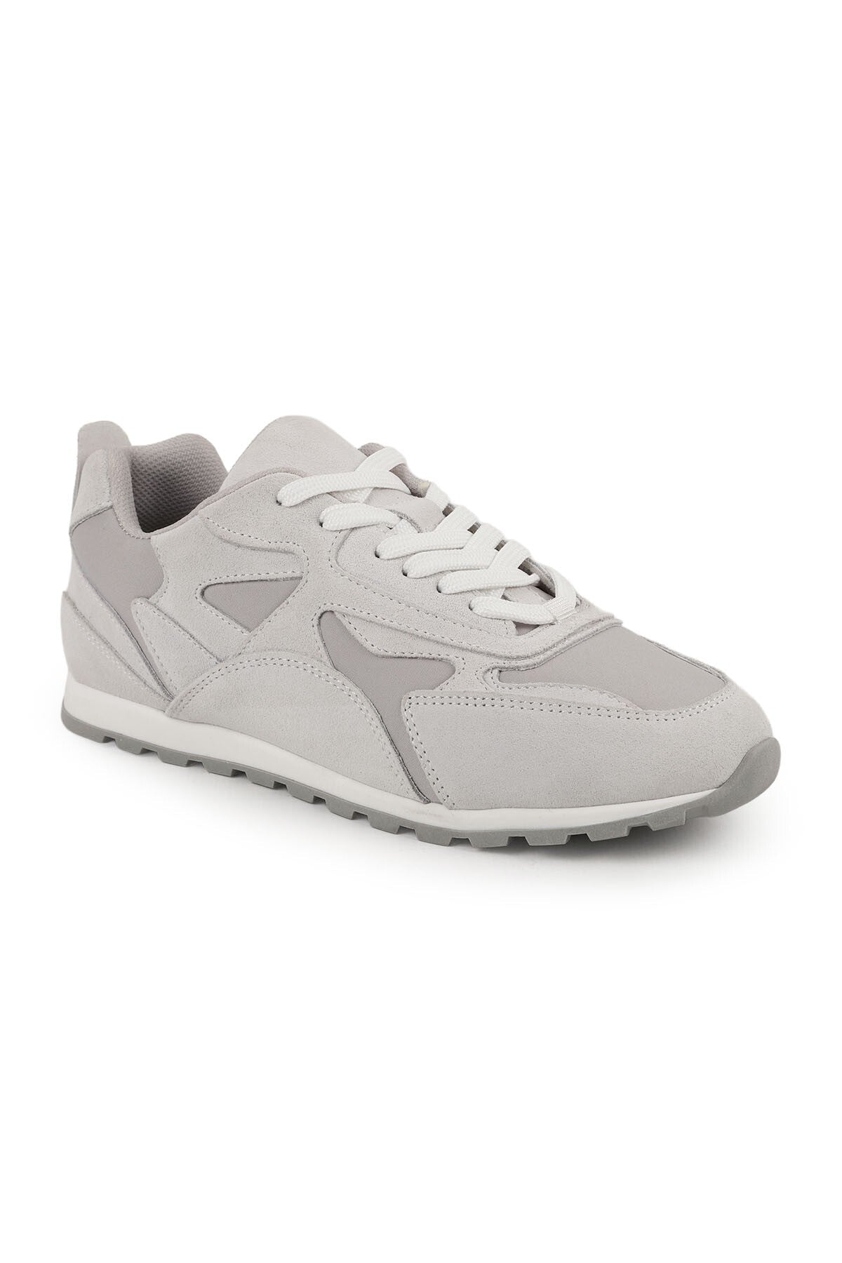 Kadın Sneaker Bağcıklı Süet Detaylı Retro Günlük Spor Ayakkabı Termo Taban L083.84144 - MALLTURK