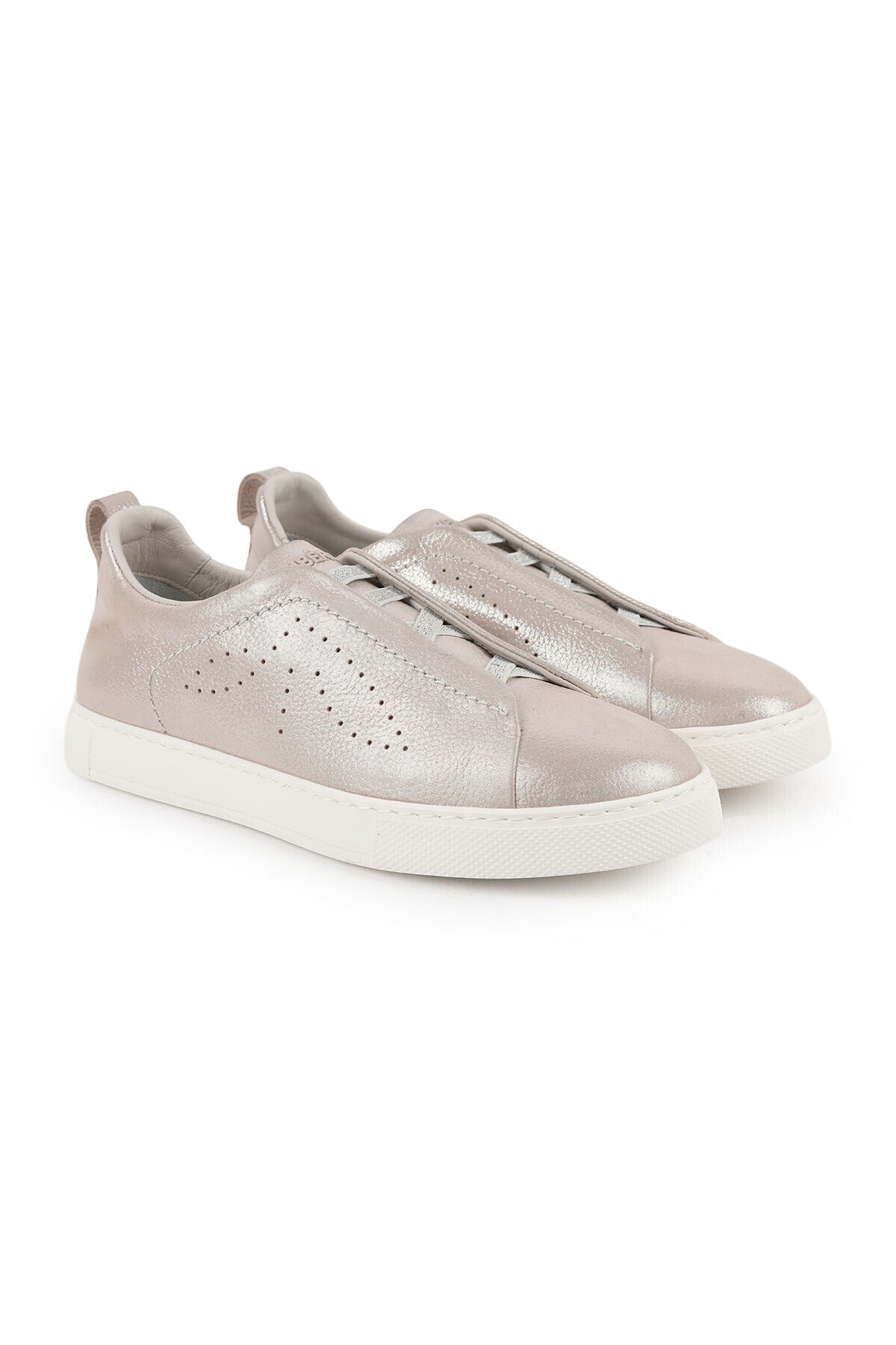 Kadın Sneaker Bağcıksız Slip-on Metalik Parlak Hafif EVA Taban Günlük Rahat Şık Spor Ayakkabı LZ5885 - MALLTURK