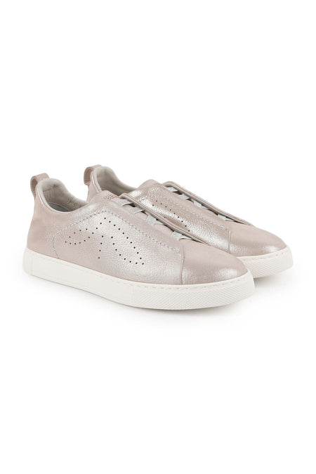 Kadın Sneaker Bağcıksız Slip-on Metalik Parlak Hafif EVA Taban Günlük Rahat Şık Spor Ayakkabı LZ5885 - MALLTURK