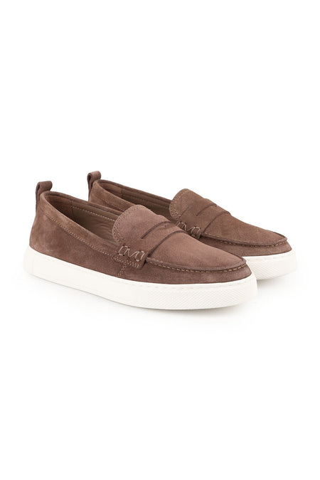 Kadın Sneaker Bağcıksız Slip-on Süet Loafer Detaylı Kalın Hafif EVA Taban Günlük Spor Ayakkabı Z5898 - MALLTURK