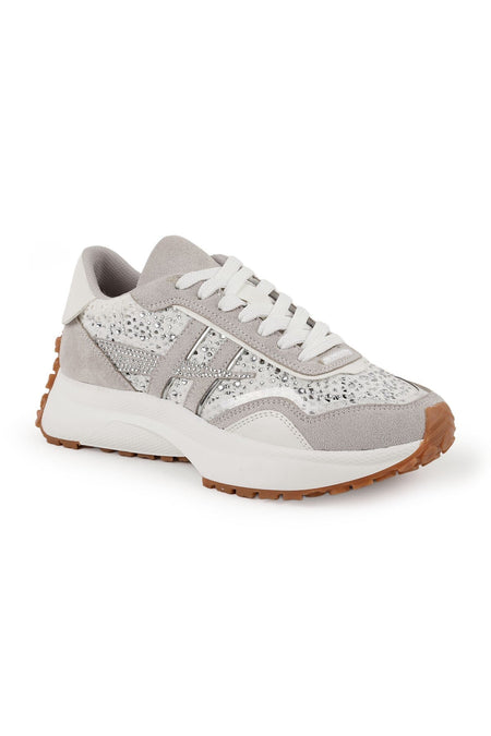 Kadın Sneaker Günlük Taşlı Kalın Taban Yastıklamalı Bağcıklı Yürüyüş Ayakkabısı L083.83161 - MALLTURK
