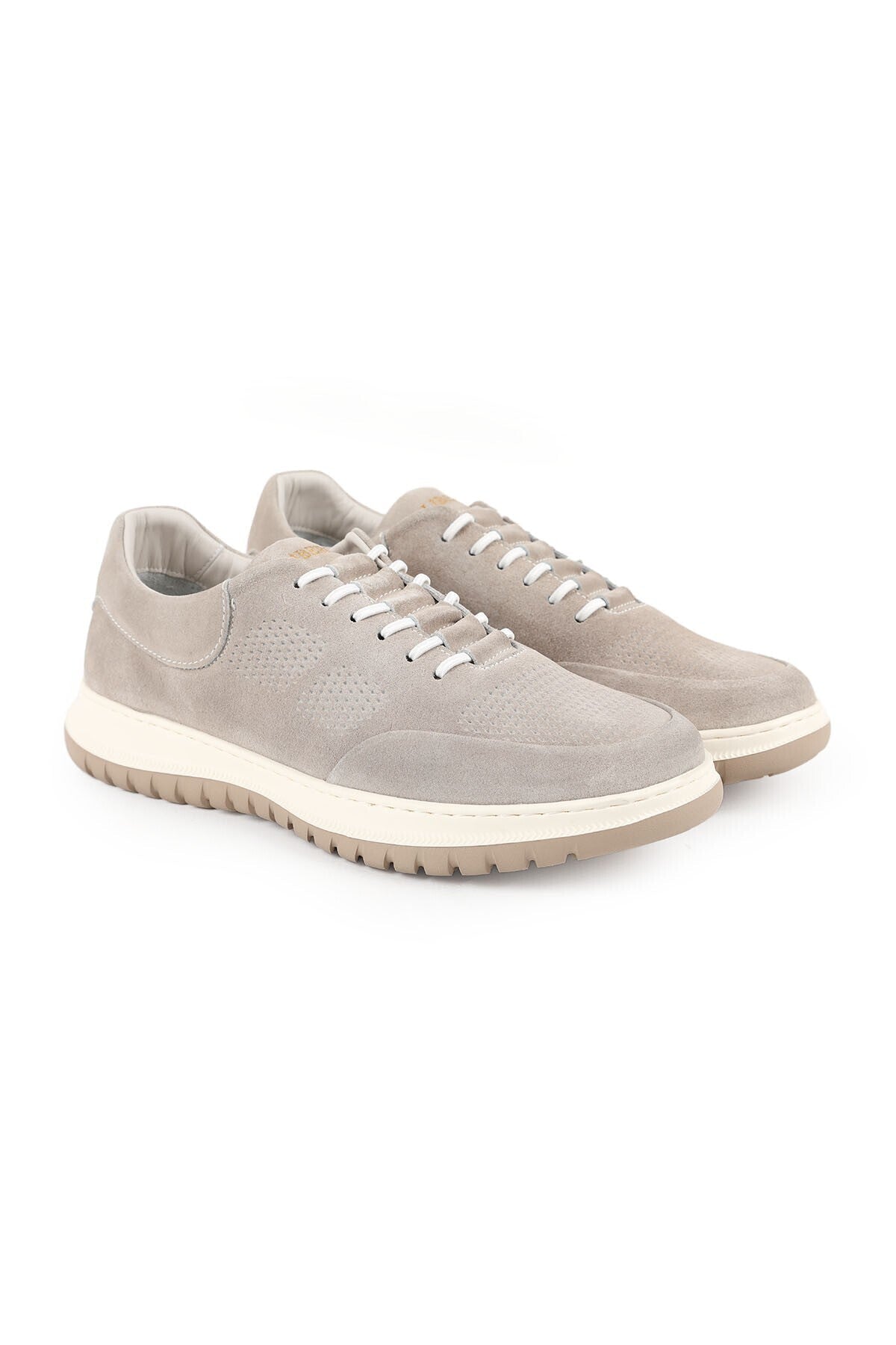 Kadın Sneaker Lazer Kesim Delikli Hafif EVA Taban Süet Günlük Rahat Spor Ayakkabı LZ5906 - MALLTURK