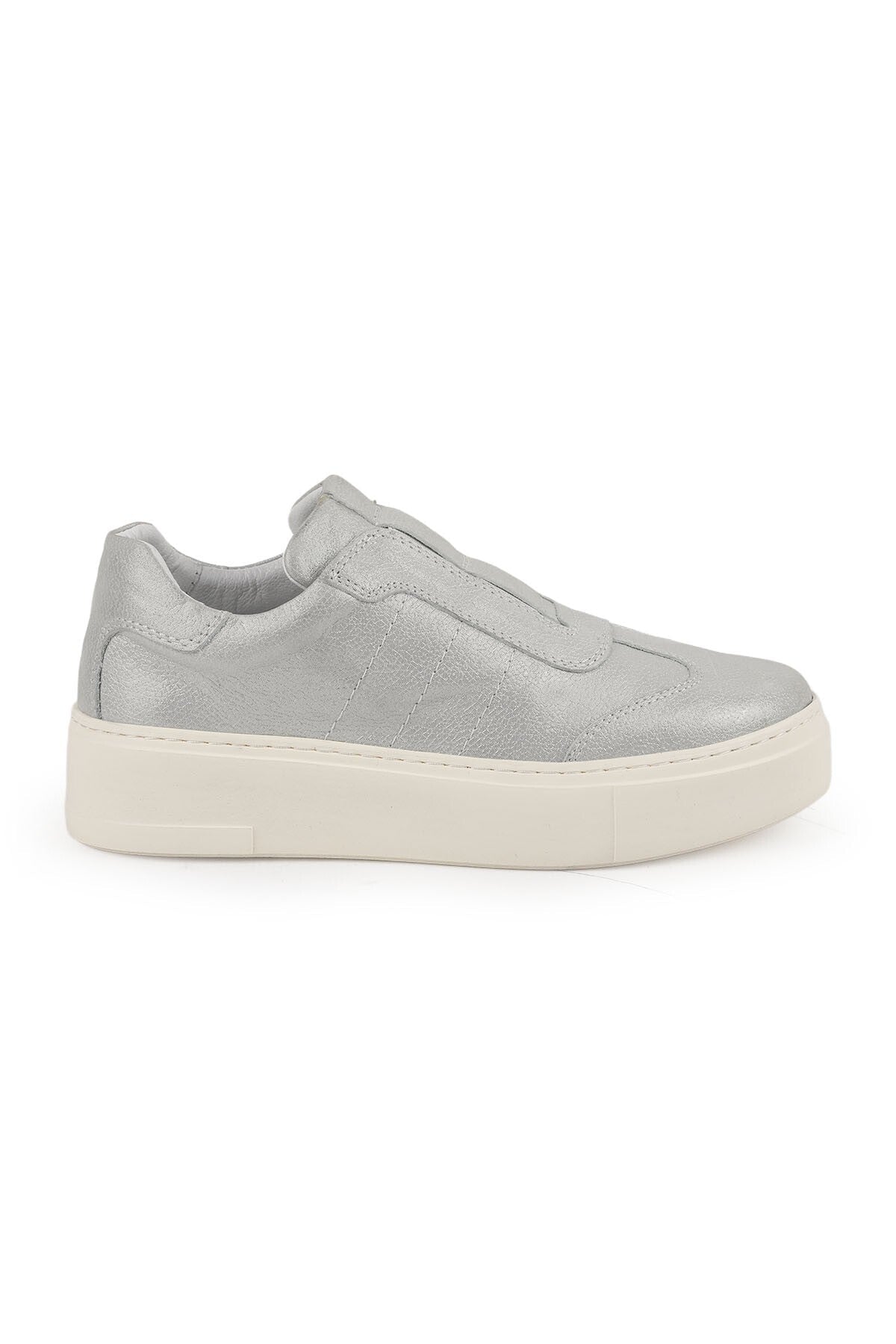 Kadın Sneaker Simli Rugan Kalın Hafif EVA Taban Bağcıksız Slip-on Günlük Şık Spor Ayakkabı LZ4508-1 - MALLTURK