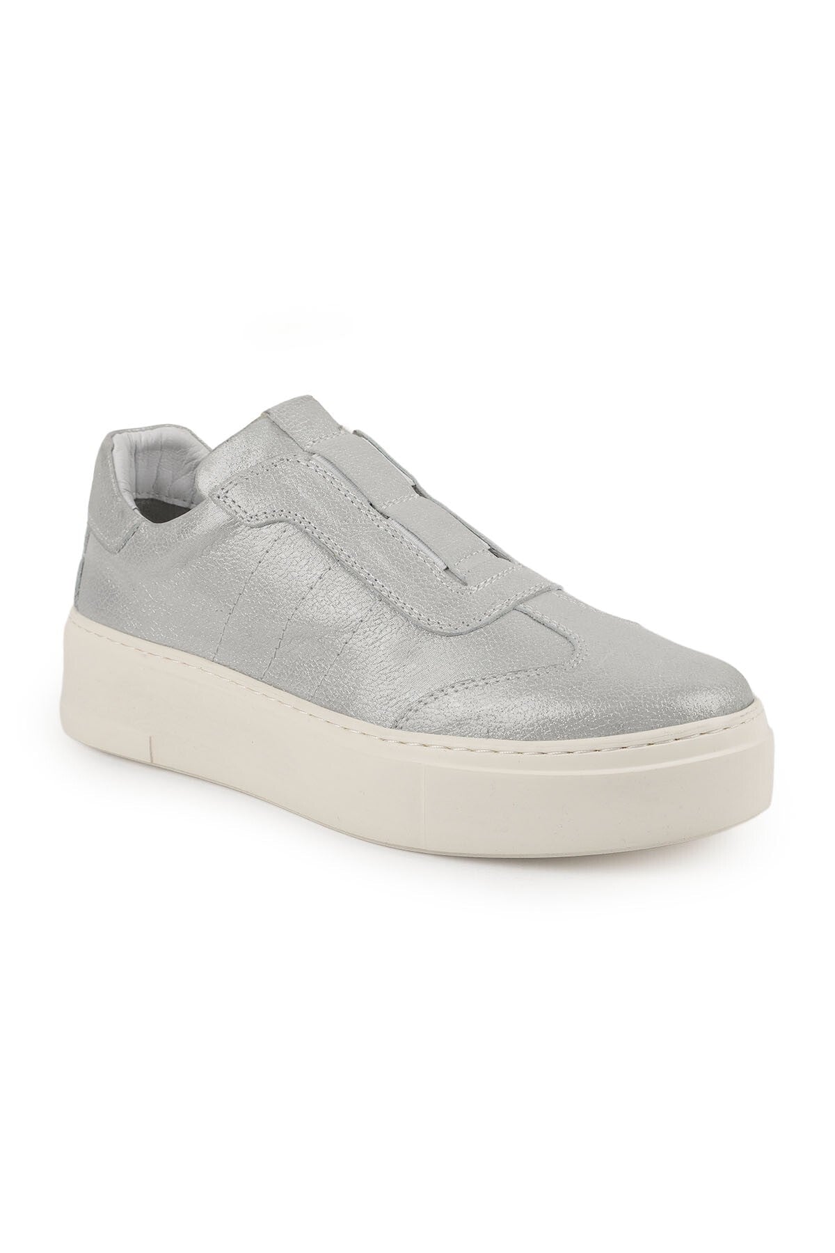 Kadın Sneaker Simli Rugan Kalın Hafif EVA Taban Bağcıksız Slip-on Günlük Şık Spor Ayakkabı LZ4508-1 - MALLTURK