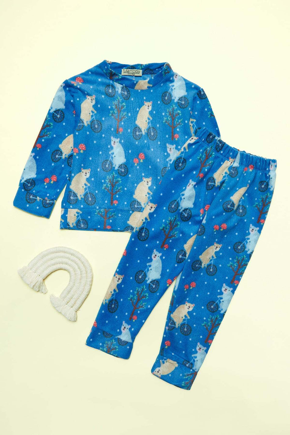 Koala Printed Polar Unisex Children's Pajama Set - MALLTURK