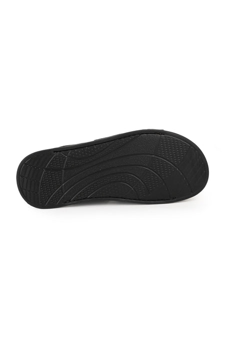 L014.255 Genuine Antique Leather Velcro Adjustable Anatomical Ultra Light Eva Sole Men's Slippers - MALLTURK