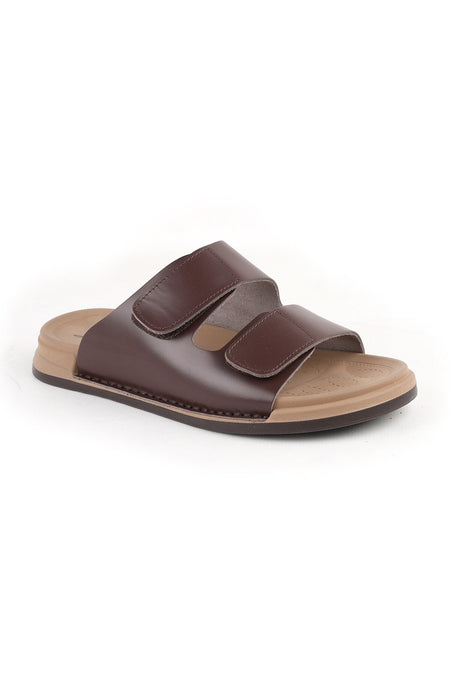 L014.255 Genuine Antique Leather Velcro Adjustable Anatomical Ultra Light Eva Tan - MALLTURK
