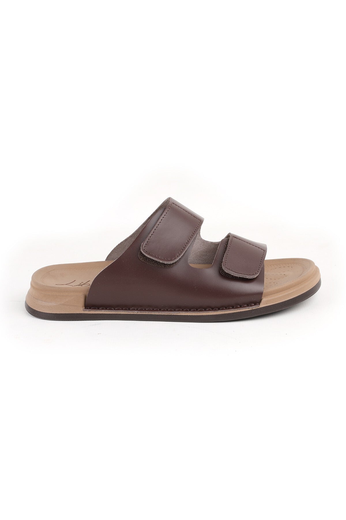 L014.255 Genuine Antique Leather Velcro Adjustable Anatomical Ultra Light Eva Tan - MALLTURK
