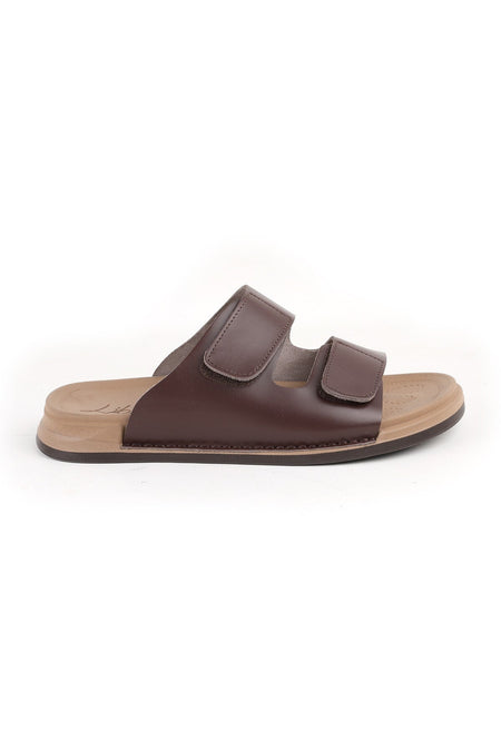 L014.255 Genuine Antique Leather Velcro Adjustable Anatomical Ultra Light Eva Tan - MALLTURK