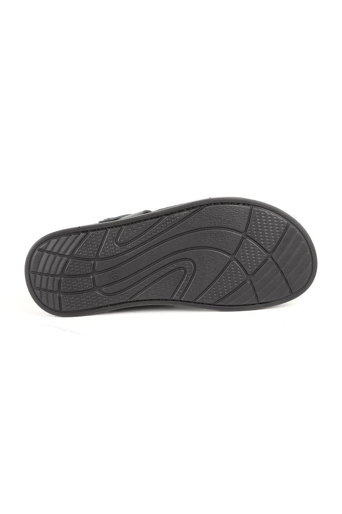 L014.256 Black Genuine Antique Leather Knitted Design Anatomical Ultra Light Eva Sole Men's Slippers - MALLTURK