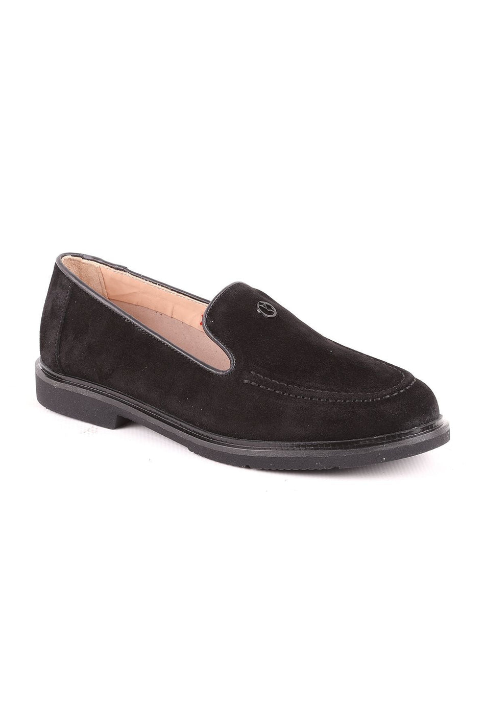 L039.15104 - Black Suede Leather Women's Casual Shoes - MALLTURK